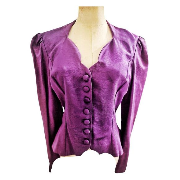 Vintage Y2K Purple Fitted Rear Tail Jacket Size Medium - Picture 5 of 5